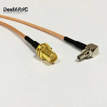 RP- SMA Female jack nut To CRC9 Male 90 degree RG316 Coaxial Cable 15CM 6inch Adapter 3G 4G wifi Antenna Cable
RP- SMA Female jack nut To CRC9 Male 90 degree RG316 Coaxial Cable 15CM 6inch Adapter 3G 4G wifi Antenna Cable
