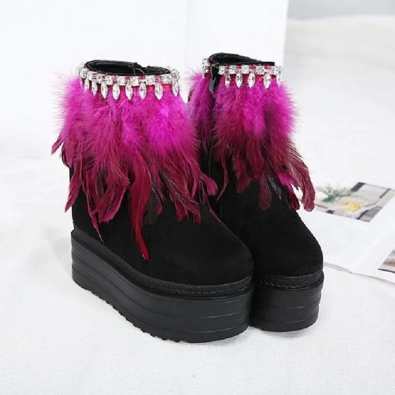 New fashion stage performance new women's shoes rhinestone fur boots muffin thick bottom wedge short boots
New fashion stage performance new women's shoes rhinestone fur boots muffin thick bottom wedge short boots