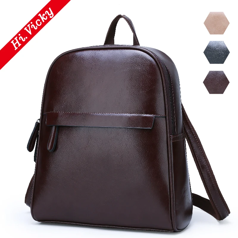 

2019 women backpack vintage oil wax cow split leather backpack female school bags teenagers Vintage Backpack girls shoulder bag