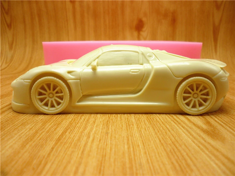 3D Red Sports Car Cake Mold Silicone Mold Chocolate Gypsum Candle Soap Candy Mold Kitchen Baking