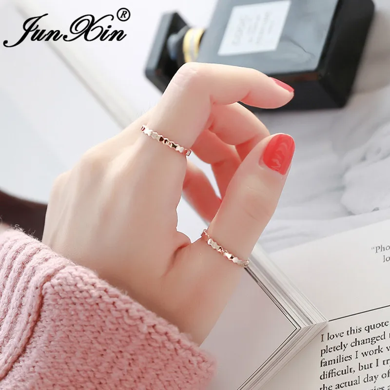 JUNXIN Female Stainless Steel Ring Rose Gold Color Fashion Stacking Joint Rings For Women Wedding Thin Ring Minimalist Jewelry
JUNXIN Female Stainless Steel Ring Rose Gold Color Fashion Stacking Joint Rings For Women Wedding Thin Ring Minimalist Jewelry