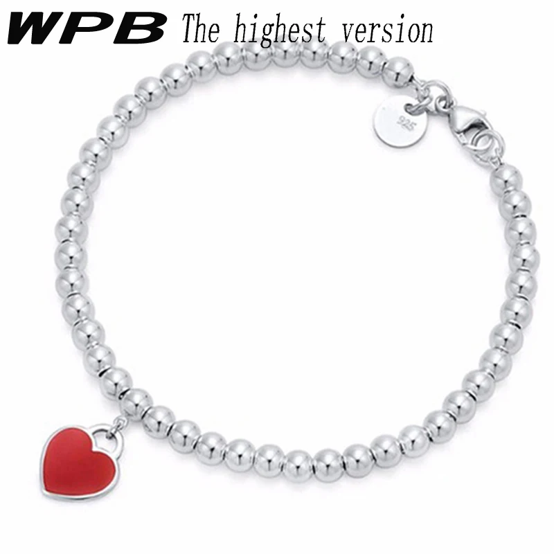 WPBS925 Sterling Silver Enamel Classic Bead Bracelet Charm Heart Shape Red Bead Bracelet Temperament Bracelet Female Gift Tiff
WPBS925 Sterling Silver Enamel Classic Bead Bracelet Charm Heart Shape Red Bead Bracelet Temperament Bracelet Female Gift Tiff