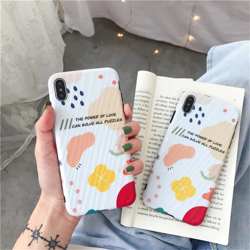 Cute Flower Letters Phone Case For iphone 7 8 plus 6 6s Back Cover For iphone XS Max XR X Soft Cases Diagonal stripes Touch Capa
Cute Flower Letters Phone Case For iphone 7 8 plus 6 6s Back Cover For iphone XS Max XR X Soft Cases Diagonal stripes Touch Capa