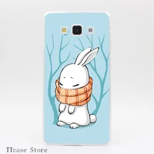 4080CA Winter Bunny Transparent Hard Cover Case for Galaxy A3 A5 A7 A8 Note 2 3 4 5 J5 J7 Grand 2 & Prime