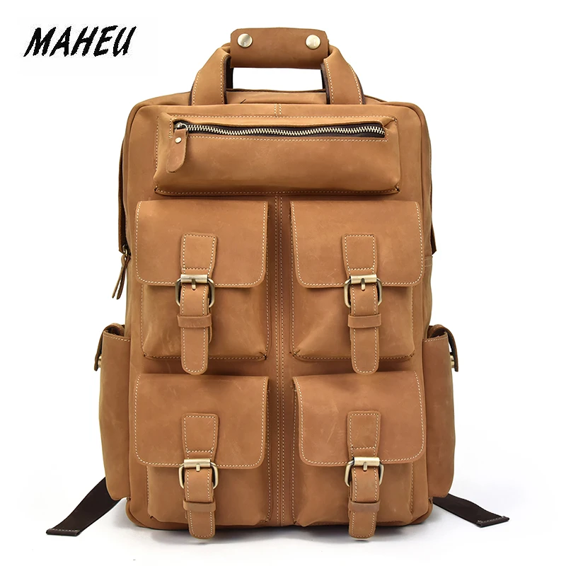 MAHEU Men's Leather Backpack Large Capacity Solf Original Cow Skin Leather Backpacks Functional Casual Packs For Man Cool Design
MAHEU Men's Leather Backpack Large Capacity Solf Original Cow Skin Leather Backpacks Functional Casual Packs For Man Cool Design