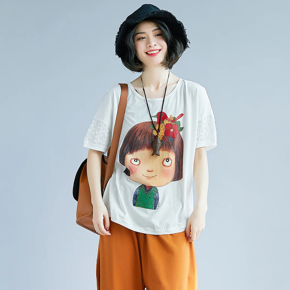 Johnature Cartoon Print Casual Fashion Loose Tops New 2019 Summer Patchwork O-Neck Shorts Sleeve Women T-Shirts
Johnature Cartoon Print Casual Fashion Loose Tops New 2019 Summer Patchwork O-Neck Shorts Sleeve Women T-Shirts