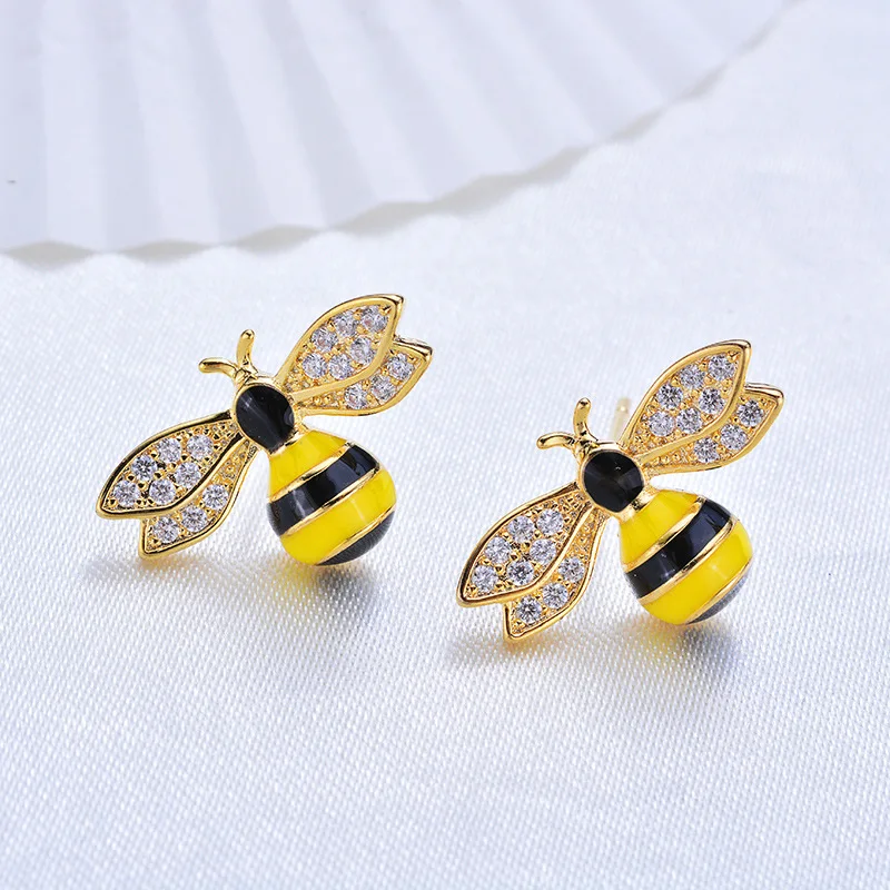(168) 2PCS 12x18MM 24K Gold Color Brass with Zircon Oil Bee Stud Earrings High Quality Diy Jewelry Findings Accessories
(168) 2PCS 12x18MM 24K Gold Color Brass with Zircon Oil Bee Stud Earrings High Quality Diy Jewelry Findings Accessories