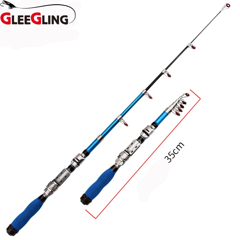 

GLEEGLING Mini Telescopic LureFishing Rods 1m-2.3m High Quality Fishing Rod Pole for Sea River Lake Boat Fishing Travel Rod