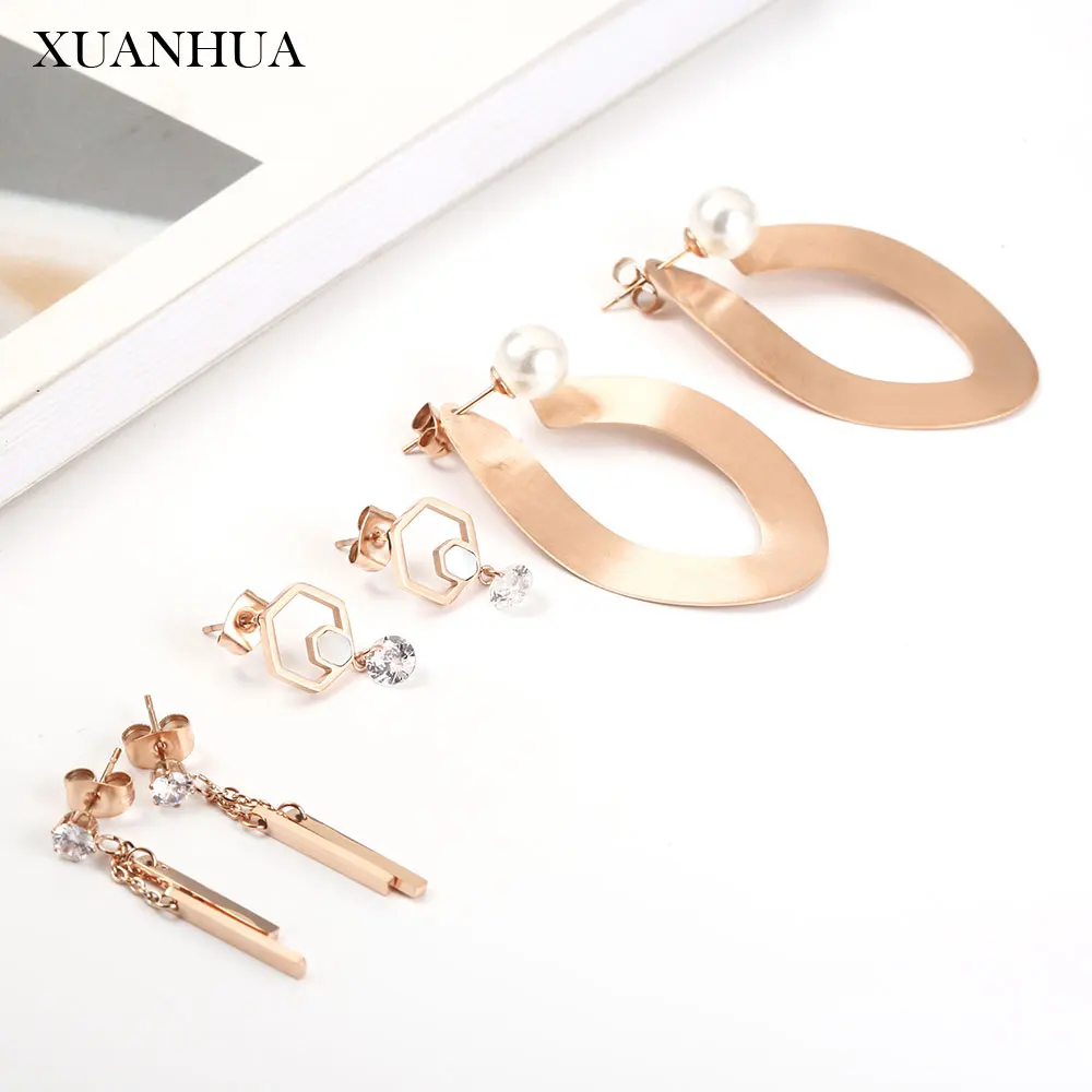 XUANHUA Rose Gold Drop Earrings For Women Stainless Steel Jewelry Woman Fashion Earring Jewelry Accessories Bohemian
XUANHUA Rose Gold Drop Earrings For Women Stainless Steel Jewelry Woman Fashion Earring Jewelry Accessories Bohemian