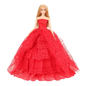 New Beautiful Red Evening Party Lace Long Tail Wedding Dress Dolls Accessories Clothes For Barbie Game DIY Christmas Present
New Beautiful Red Evening Party Lace Long Tail Wedding Dress Dolls Accessories Clothes For Barbie Game DIY Christmas Present