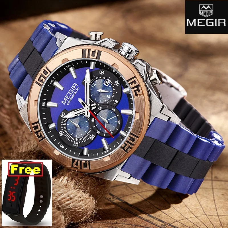 MEGIR Chronograph Sport Watch Men Fashion Big Dial Men Quartz Watches Luxury Brand Army Military Wrist Watch Clock Time Hour
MEGIR Chronograph Sport Watch Men Fashion Big Dial Men Quartz Watches Luxury Brand Army Military Wrist Watch Clock Time Hour