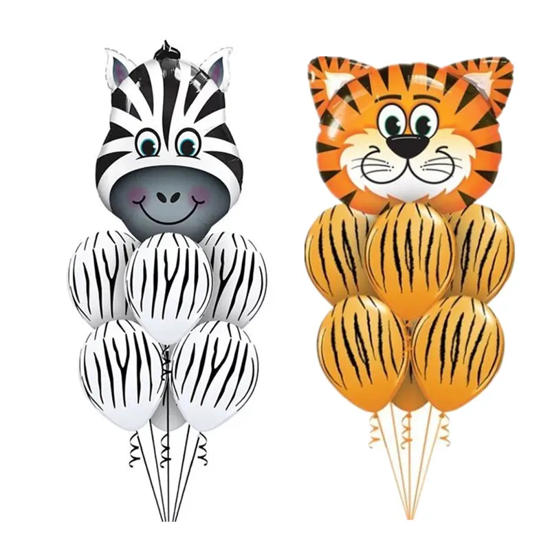 7pcs Tiger Zebra Latex Balloon Set Theme Jungle Safari Animals Head Foil Balloons Birthday Party Decorations Baby Shower Gifts
7pcs Tiger Zebra Latex Balloon Set Theme Jungle Safari Animals Head Foil Balloons Birthday Party Decorations Baby Shower Gifts
