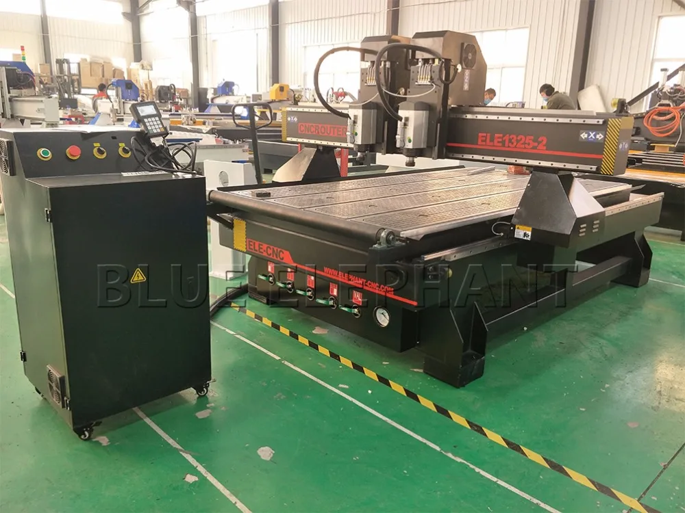 Blue Elephant 1325 with double seperate heads CNC Router for cutting/engraving wood, acrylic, mdf, aluminum, copper
Blue Elephant 1325 with double seperate heads CNC Router for cutting/engraving wood, acrylic, mdf, aluminum, copper