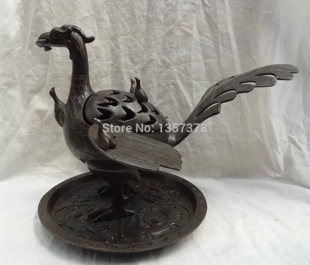 shitou 00649 14" Chinese Pure Bronze Fly Bird JiXiang Peacock Statue Phoenix Inense Burner
shitou 00649 14" Chinese Pure Bronze Fly Bird JiXiang Peacock Statue Phoenix Inense Burner