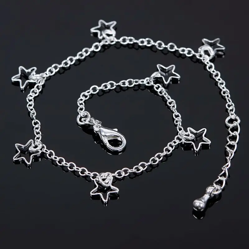 

Seven Stars Silver Plated Thin Chain Anklet Ankle Bracelet Foot Jewelry Barefoot Anklets#59680