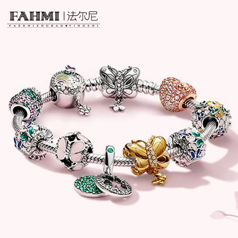 FAHMI 100% 925 Sterling Silver Spring Natural Flowers Butterfly Love Four-leaf Clover Stringing Bracelet Set Bloom Unique Charm
FAHMI 100% 925 Sterling Silver Spring Natural Flowers Butterfly Love Four-leaf Clover Stringing Bracelet Set Bloom Unique Charm