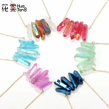 HuaTang Rainbow Natural Stone Pendant Necklace for Women Girl Colorful Quartz Link Necklaces Statement Jewelry Party Gift 5818
HuaTang Rainbow Natural Stone Pendant Necklace for Women Girl Colorful Quartz Link Necklaces Statement Jewelry Party Gift 5818