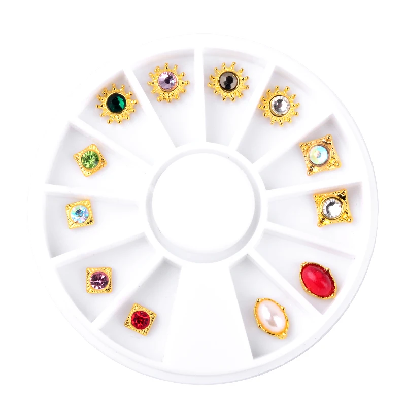 Pandahall 12pcs/set Glitter Colorful Gold Edge Nail Rhinestone Pearl Decorations 3d Alloy Charm Design Nail Jewelry Wheel Tools
Pandahall 12pcs/set Glitter Colorful Gold Edge Nail Rhinestone Pearl Decorations 3d Alloy Charm Design Nail Jewelry Wheel Tools