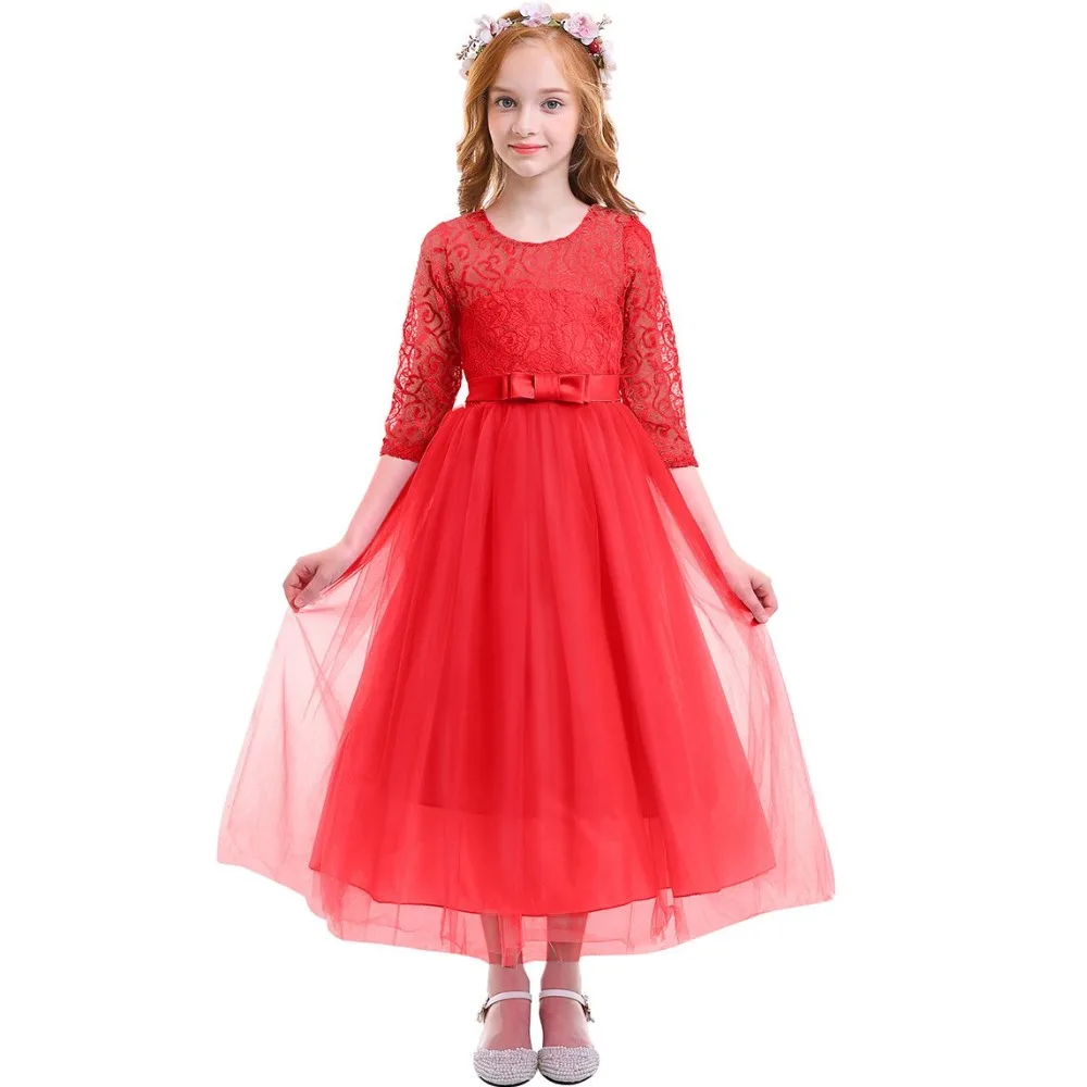 Elegant Kids Dresses for Girls 3/4 Sleeve Princess Lace Tulle Dress Wedding Birthday Communion Party Red Christmas Girls Dress
Elegant Kids Dresses for Girls 3/4 Sleeve Princess Lace Tulle Dress Wedding Birthday Communion Party Red Christmas Girls Dress