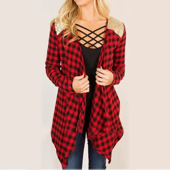 2017 autumn New Women Ladies Red Plaid Long Sleeve coat fashion casual open stitch asymmetrical tops
2017 autumn New Women Ladies Red Plaid Long Sleeve coat fashion casual open stitch asymmetrical tops