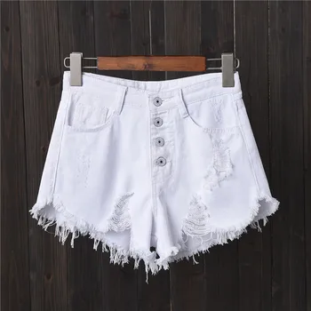 Womens Casual Shorts High Waist White Denim Shorts Ripped Holes Short Jeans Tassel Big Sizes S-5XL 6XL Blue Black 2019 Fashion
Womens Casual Shorts High Waist White Denim Shorts Ripped Holes Short Jeans Tassel Big Sizes S-5XL 6XL Blue Black 2019 Fashion
