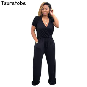 Tsuretobe V Neck Fashion Loose Casual Jumpsuit Womens Romper Short Sleeve Wide Leg Elegant Jumpsuit Pleated Bandage Jumpsuit
Tsuretobe V Neck Fashion Loose Casual Jumpsuit Womens Romper Short Sleeve Wide Leg Elegant Jumpsuit Pleated Bandage Jumpsuit