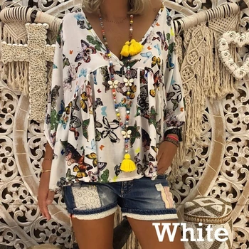 New Women V-neck Chiffon Tops Long Sleeve Tunic Floral T-Shirts Casual Loose Clothes Plus Size S-XXL
New Women V-neck Chiffon Tops Long Sleeve Tunic Floral T-Shirts Casual Loose Clothes Plus Size S-XXL