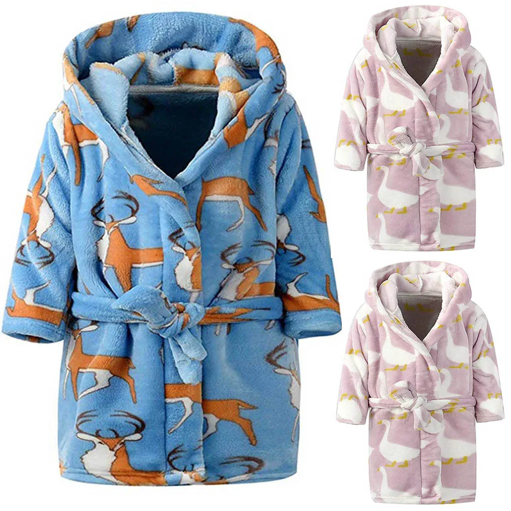 2019 Winter Unisex Children's Baby Print Flannel Bathrobes Hoodie Towel Pajamas Night Gown New Style Suit Fashion Casual Sports
2019 Winter Unisex Children's Baby Print Flannel Bathrobes Hoodie Towel Pajamas Night Gown New Style Suit Fashion Casual Sports