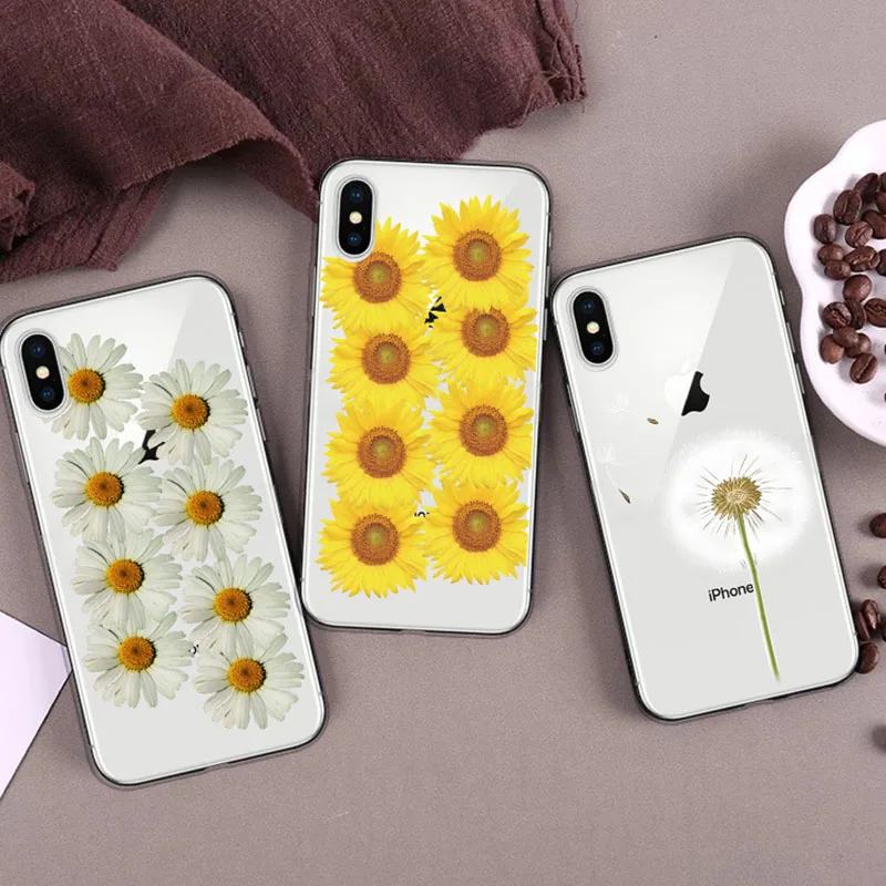 New Small Daisy Floral Phone Case Transparent For iPhone XR XS MAX X 7 8 6 6S Plus Clear Case Sun Flowers Soft TPU Back Cover
New Small Daisy Floral Phone Case Transparent For iPhone XR XS MAX X 7 8 6 6S Plus Clear Case Sun Flowers Soft TPU Back Cover