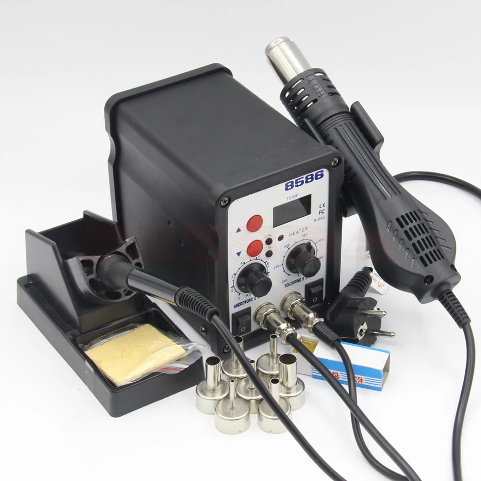 RIESBA 8586 700W ESD Soldering Station LED Digital Solder Iron Desoldering Station BGA Rework Solder Station Hot Air Gun Welder
RIESBA 8586 700W ESD Soldering Station LED Digital Solder Iron Desoldering Station BGA Rework Solder Station Hot Air Gun Welder