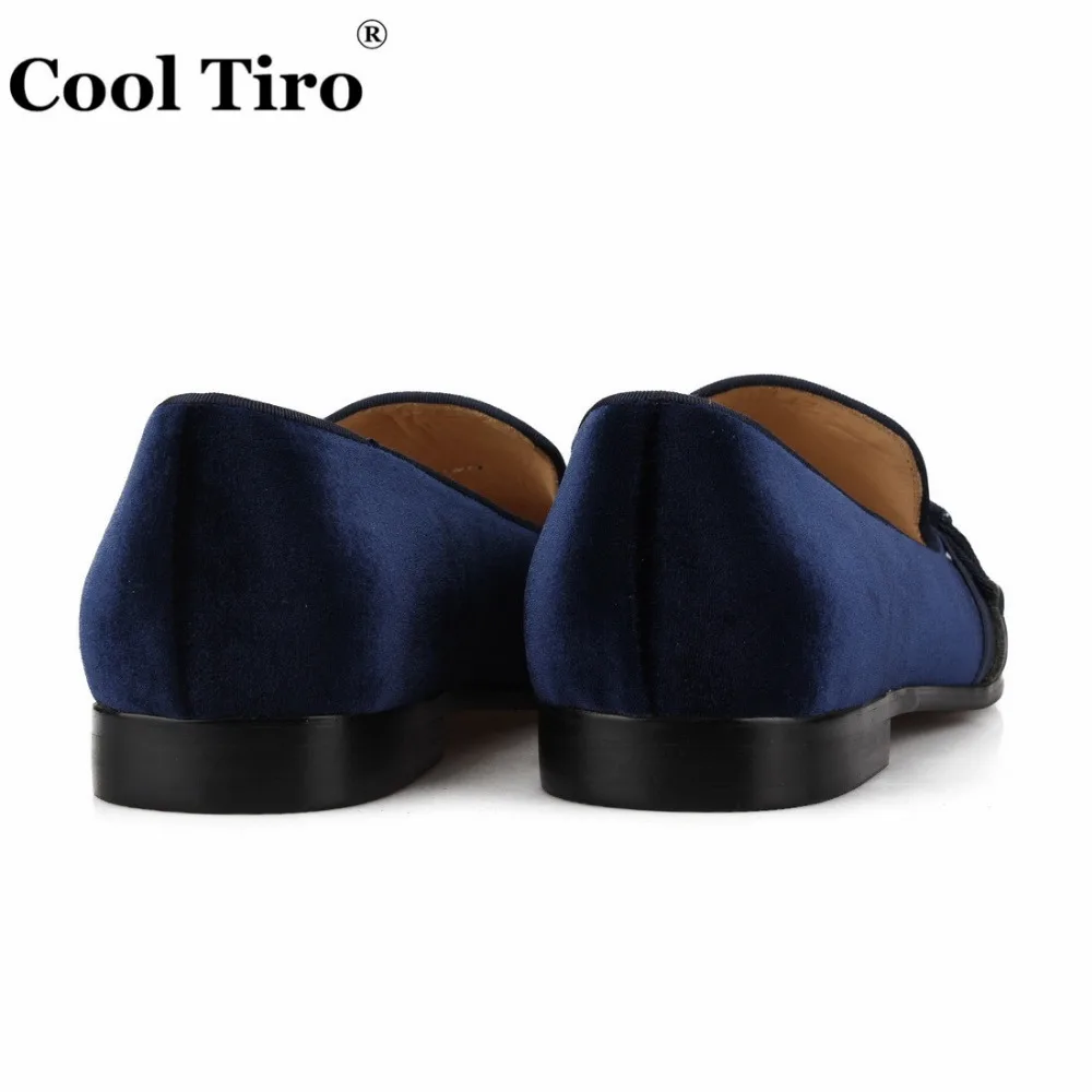 Dark blue VELVET SLIPPERS WITH GROS-GRAIN BAND AND SILK BRAIDING (12)