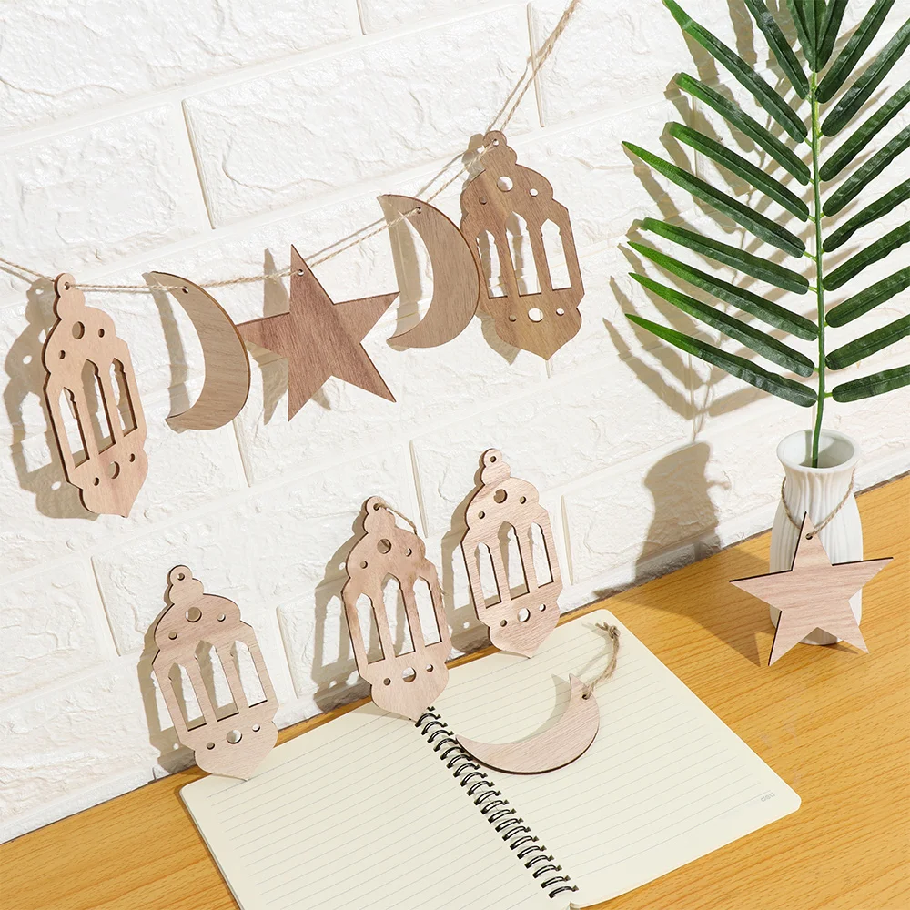Eid Ramadan Mubarak Decorations Wooden Hanging Lantern Moon Star Baubles Pattern Wood Embellishments Home Ornament DIY Craft
Eid Ramadan Mubarak Decorations Wooden Hanging Lantern Moon Star Baubles Pattern Wood Embellishments Home Ornament DIY Craft