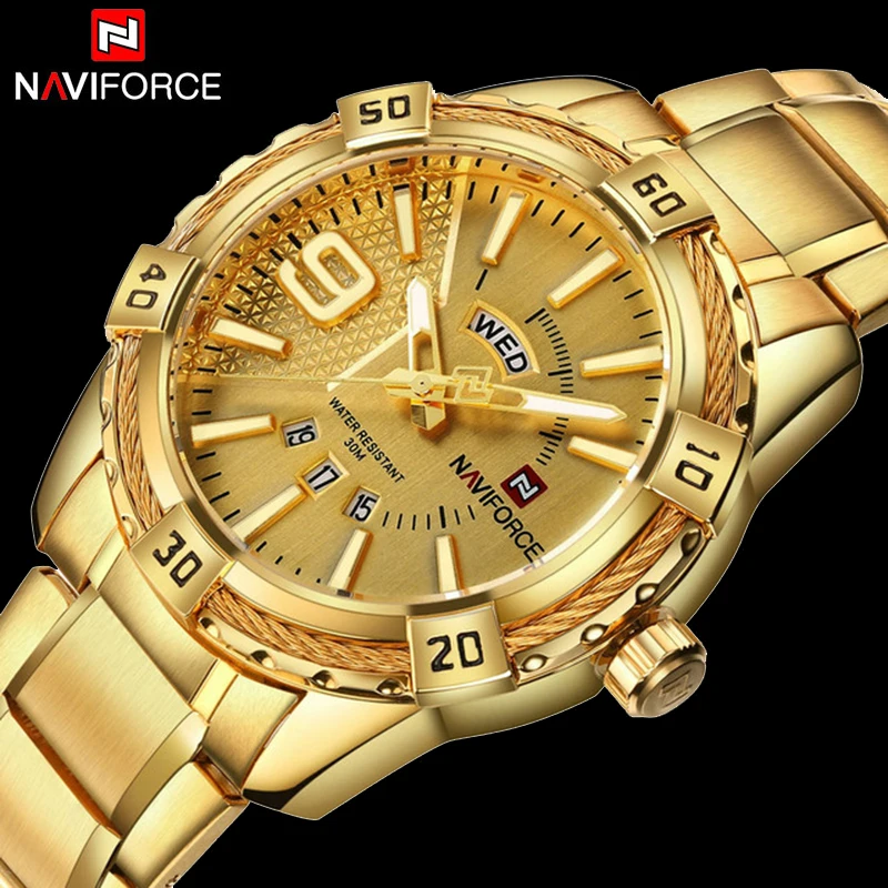 

2019 New Arrival NAVIFORCE Brand Men Luxury Watch Men's Sport Watches 30M Waterproof Stainless Steel Analog Quartz Wristwatches