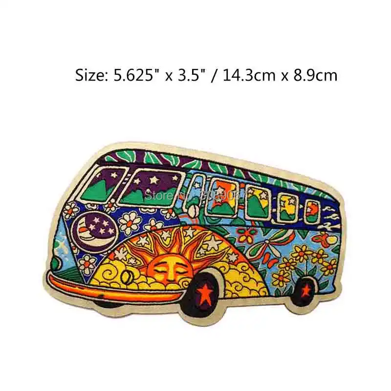 5 6 Large Xl Psychedelic Bus Hippie Peace Love Symbol Dan