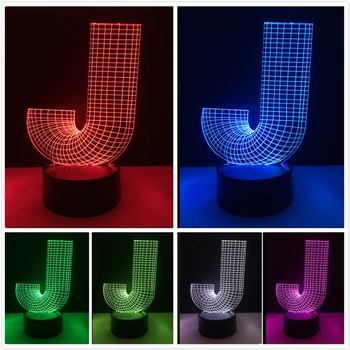 Hot 3D Illusion Alphabet Letter J Colorful Gradient Table Led Bulb USB Touch Remote Controller Sleeping Child Xmas Decor Gift
Hot 3D Illusion Alphabet Letter J Colorful Gradient Table Led Bulb USB Touch Remote Controller Sleeping Child Xmas Decor Gift