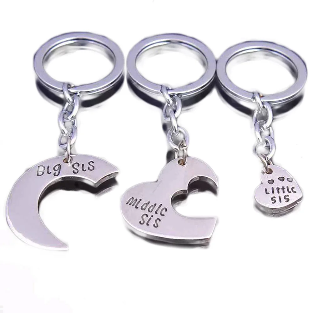 3PC Family Charm Heart Big Middle Little Sis Sister Key Chains Ring Fob Keyring Keychain Women Girl Friends Free Shipping
3PC Family Charm Heart Big Middle Little Sis Sister Key Chains Ring Fob Keyring Keychain Women Girl Friends Free Shipping