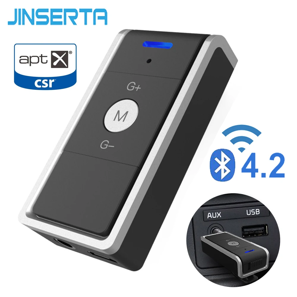 JINSERTA Universal 4.2+EDR Bluetooth Car Audio Adapter 3.5mm Aux Stereo Receiver for Cars Speaker Headphones Music Receptor APTX
JINSERTA Universal 4.2+EDR Bluetooth Car Audio Adapter 3.5mm Aux Stereo Receiver for Cars Speaker Headphones Music Receptor APTX