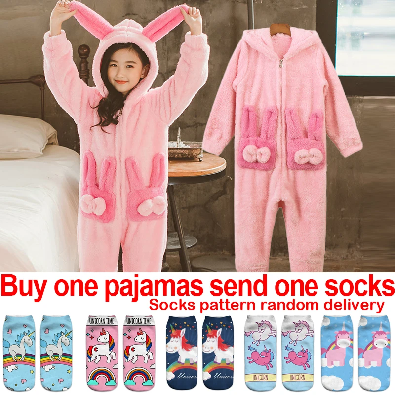 Rabbit Kids Pajamas For Girls Onesie Children Plush Bunny Ear Animal Pajamas Girl Flannel Sleepwear Warm Winter Sleepers 110-160
Rabbit Kids Pajamas For Girls Onesie Children Plush Bunny Ear Animal Pajamas Girl Flannel Sleepwear Warm Winter Sleepers 110-160