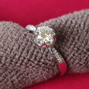 Romantic Jewelry Gift Inscribe on the Memory 18K 750 White Gold 0.5Ct Diamond Engagement Ring for Women Promise Ring 
Romantic Jewelry Gift Inscribe on the Memory 18K 750 White Gold 0.5Ct Diamond Engagement Ring for Women Promise Ring