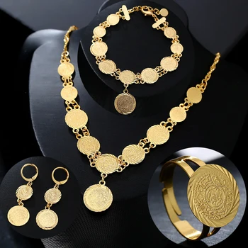 SONYA Arab Bride Coin Necklace/Earring/Ring/Bracelet Jewelry Sets For Women Gold Color Coins Arabic/African Bridal Wedding Gift
SONYA Arab Bride Coin Necklace/Earring/Ring/Bracelet Jewelry Sets For Women Gold Color Coins Arabic/African Bridal Wedding Gift