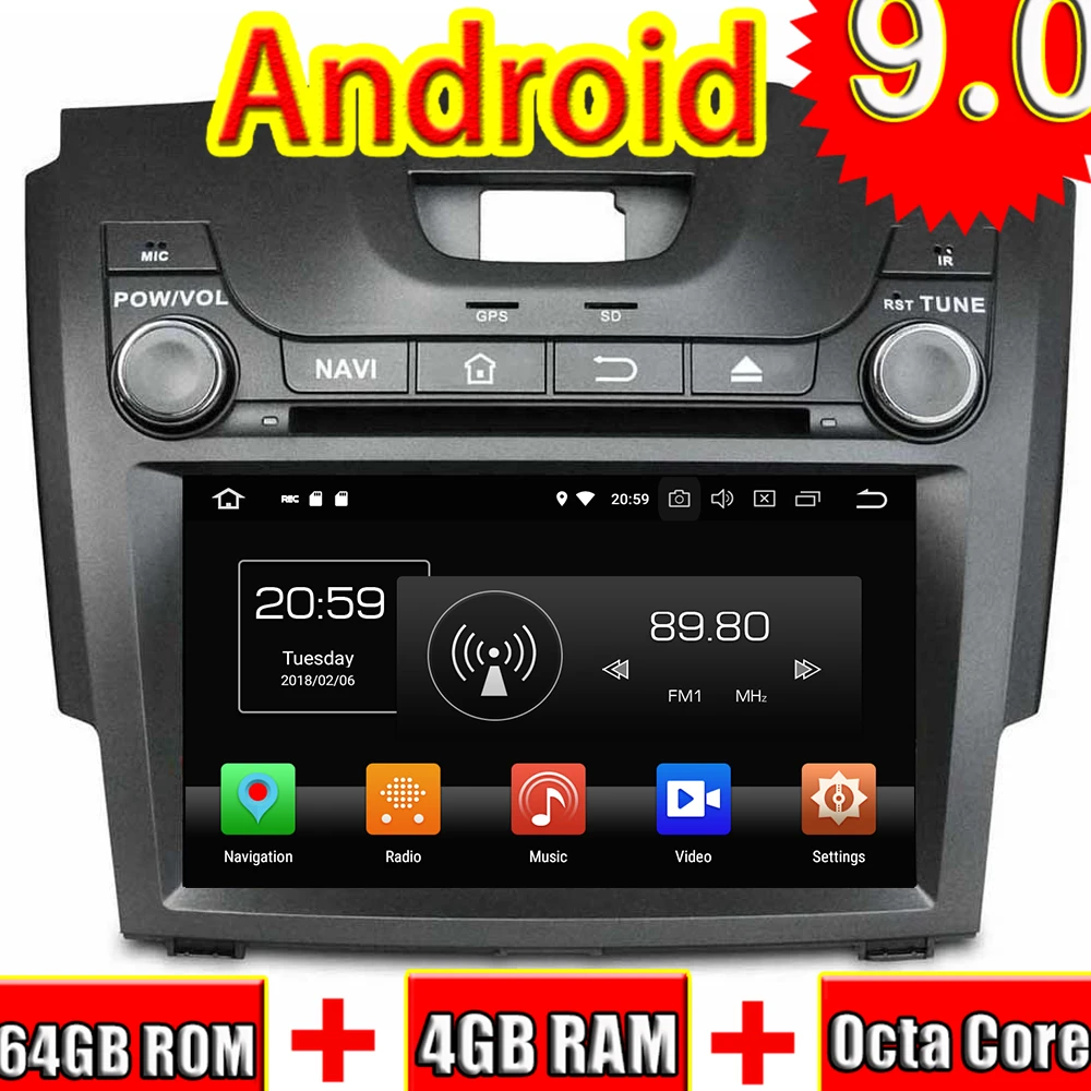 Автомобильный GPS-навигатор Topnavi Octa Core Android 9 0 для Chevrolet S10 2013 2014 автомобильный DVD