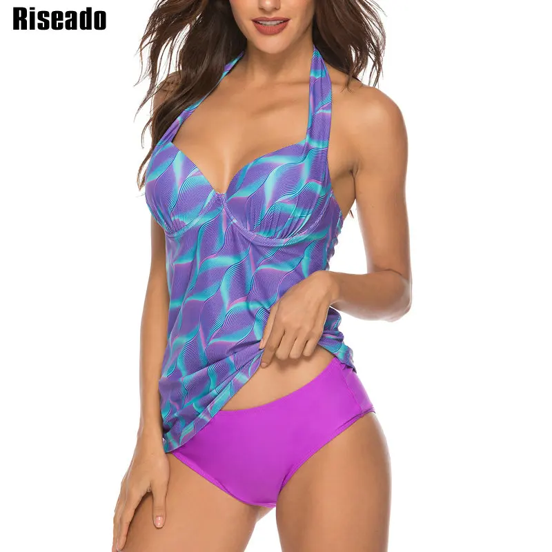 Riseado New 2019 Sexy Tankini Swimsuits Push Up Printing Swimwear Women Halter Bathing Suits Open-back Summer Beach Wear
Riseado New 2019 Sexy Tankini Swimsuits Push Up Printing Swimwear Women Halter Bathing Suits Open-back Summer Beach Wear