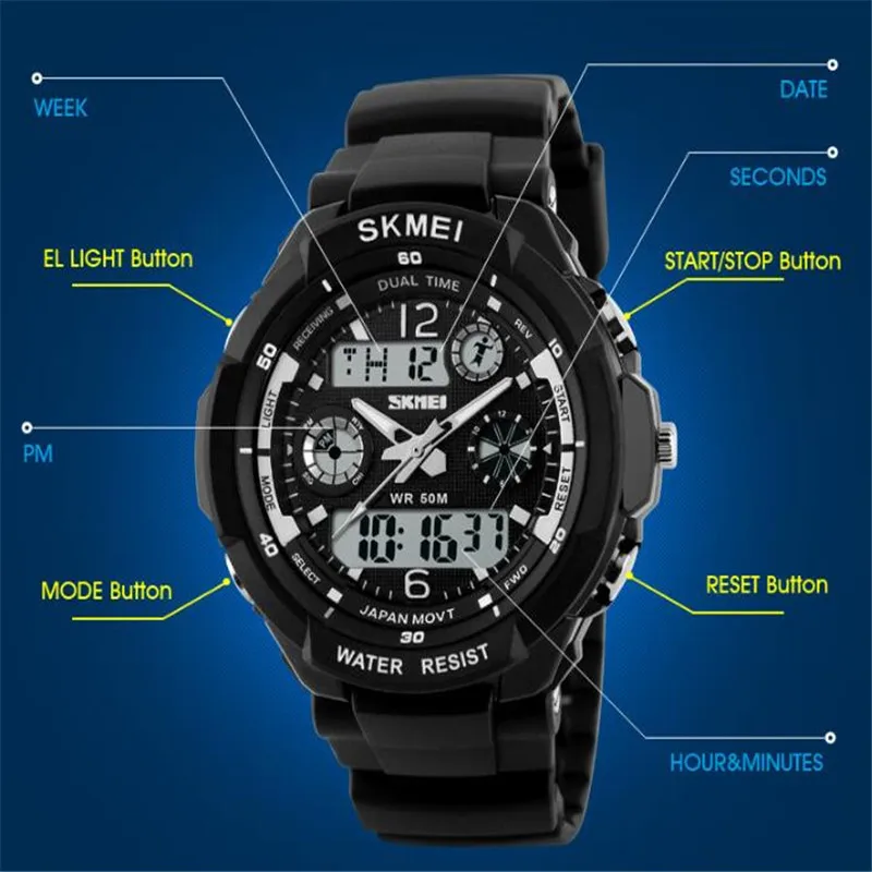 S Shock 2017 Элитный бренд Для мужчин Спортивные часы Военная Униформа армии цифровой