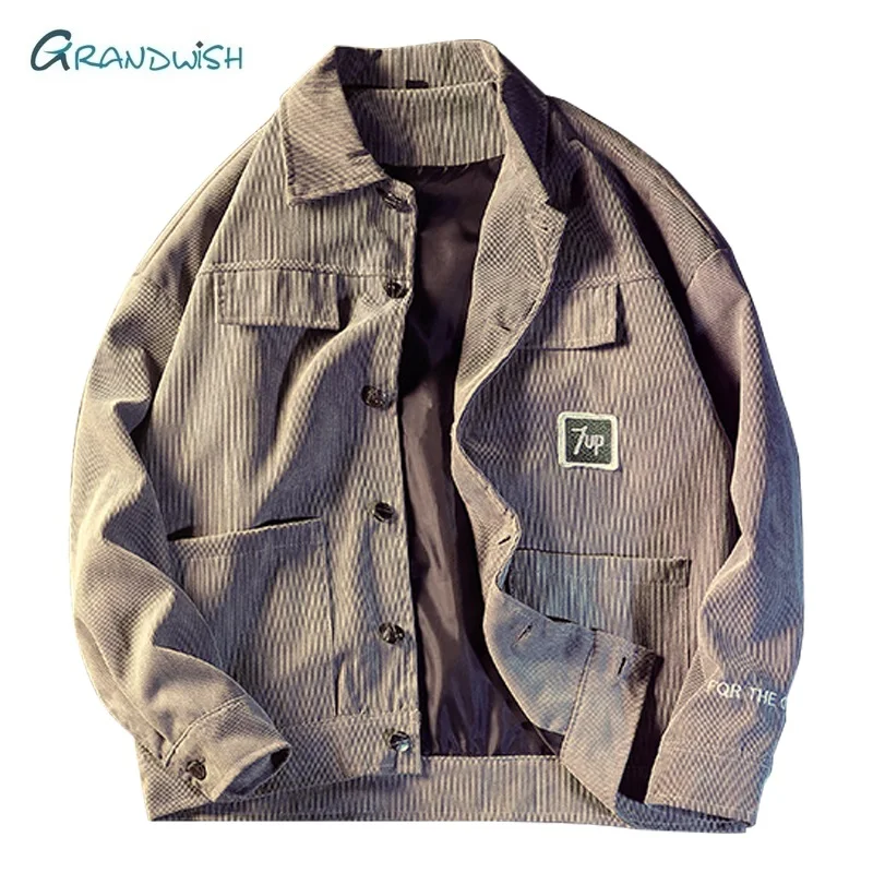 Grandwish Autumn Fashion Jacket Coat Men Corduroy Turn down Collar Pockets Mens Jackets Casual Outerwear Windbreaker Male, DA804
Grandwish Autumn Fashion Jacket Coat Men Corduroy Turn down Collar Pockets Mens Jackets Casual Outerwear Windbreaker Male, DA804