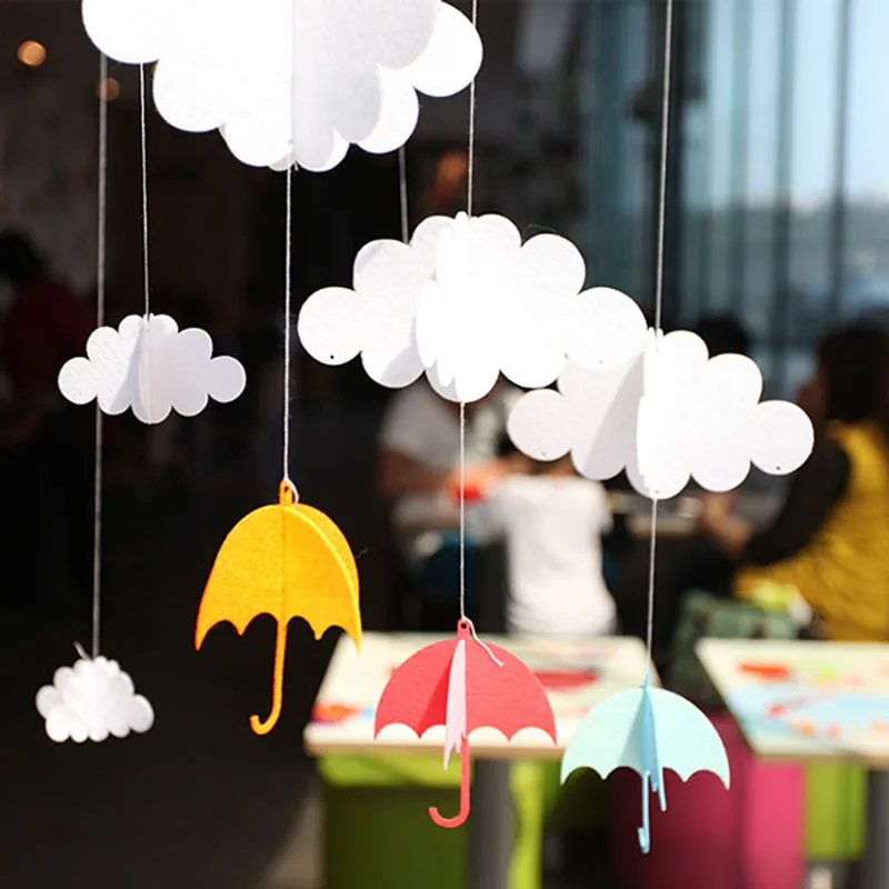 Фото Зонтик с капельками облаков/тканевый зонтик для украшения окна - купить