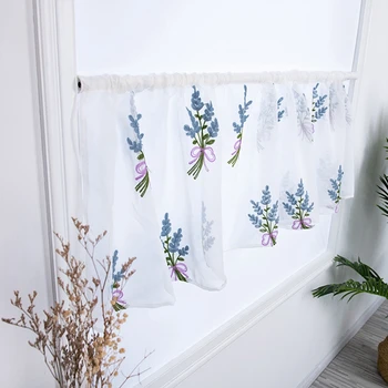 Household Lavender Embroidery Short Curtain Pastoral Shade Kitchen Curtains Half Curtain Short Panel Drapes Valance 50*150cm
Household Lavender Embroidery Short Curtain Pastoral Shade Kitchen Curtains Half Curtain Short Panel Drapes Valance 50*150cm