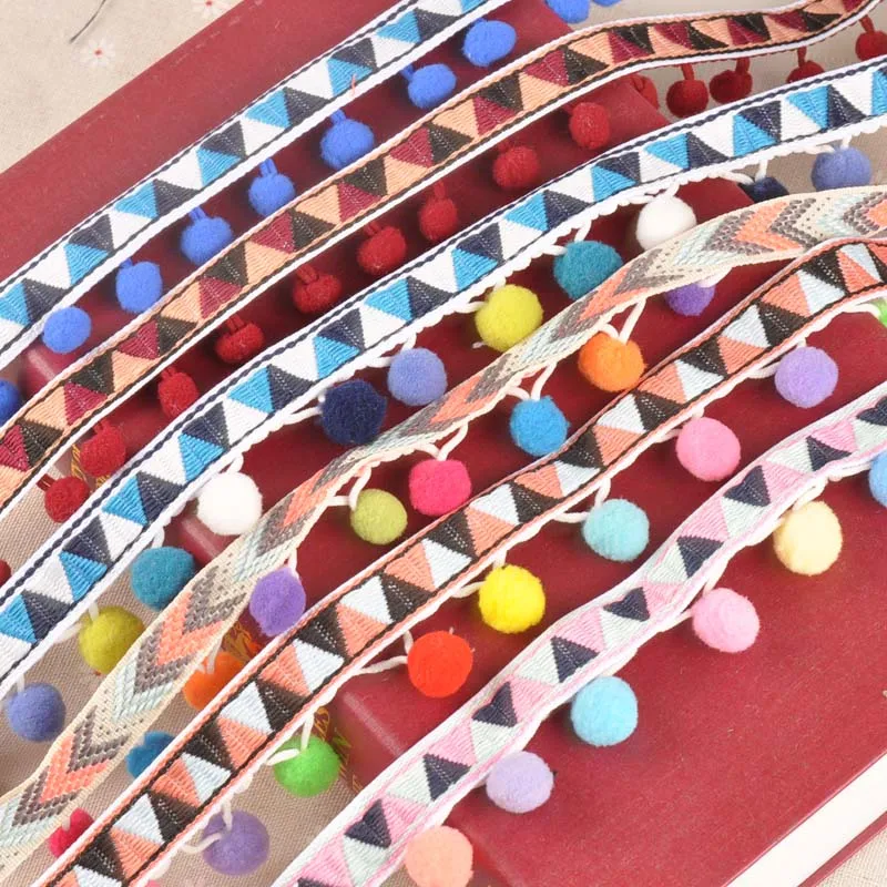 1Yard Trim Ethnic Embroidery Laces Ribbon Colorful Round Ball Tassel Pompom Ball Pendant Collars Accessories CP2157
1Yard Trim Ethnic Embroidery Laces Ribbon Colorful Round Ball Tassel Pompom Ball Pendant Collars Accessories CP2157