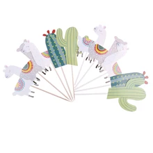 5 pçs/lote Cactus Alpaca Bolo Topper Decorações Do Partido Decoração Do Partido Suprimentos de Aniversário Dos Desenhos Animados Bonito Alpaca 2 Estilos(China)
