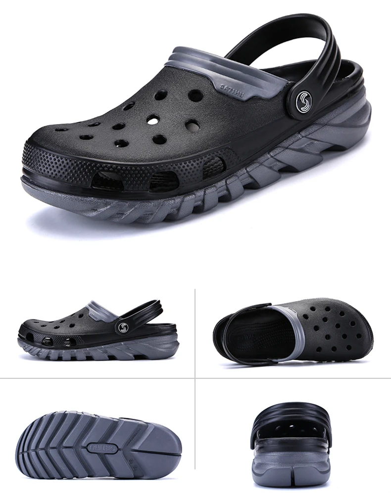 Brand Big Size 38-46 High Quality Croc Men Casual Aqua Clogs 2018 Male Band Sandals Summer Black Beach Swimming Shoes (12)