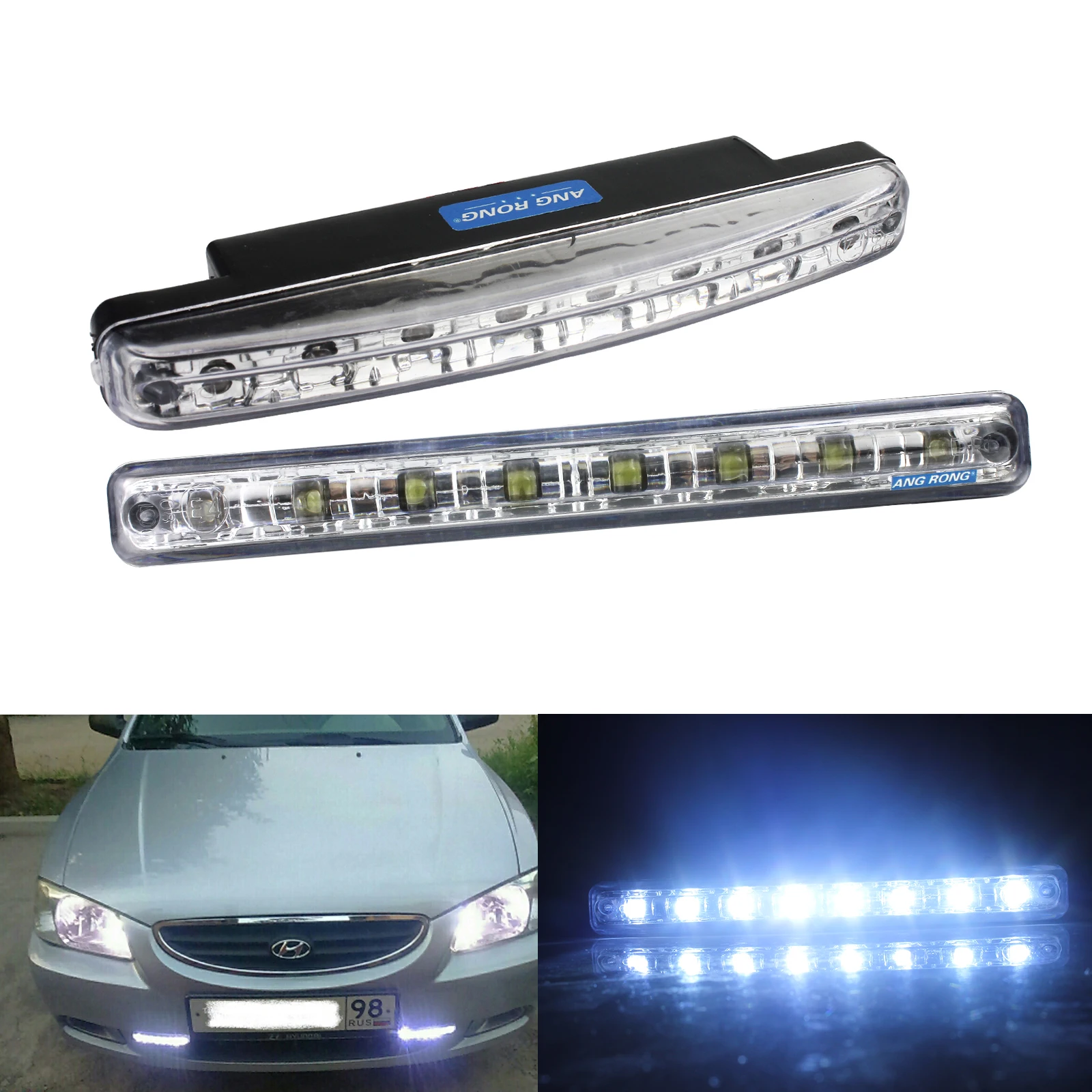 ANGRONG White 2pcs 8 LED Daytime Running Light Auto Car Fog Day Driving Head Lamp Bulbs
ANGRONG White 2pcs 8 LED Daytime Running Light Auto Car Fog Day Driving Head Lamp Bulbs